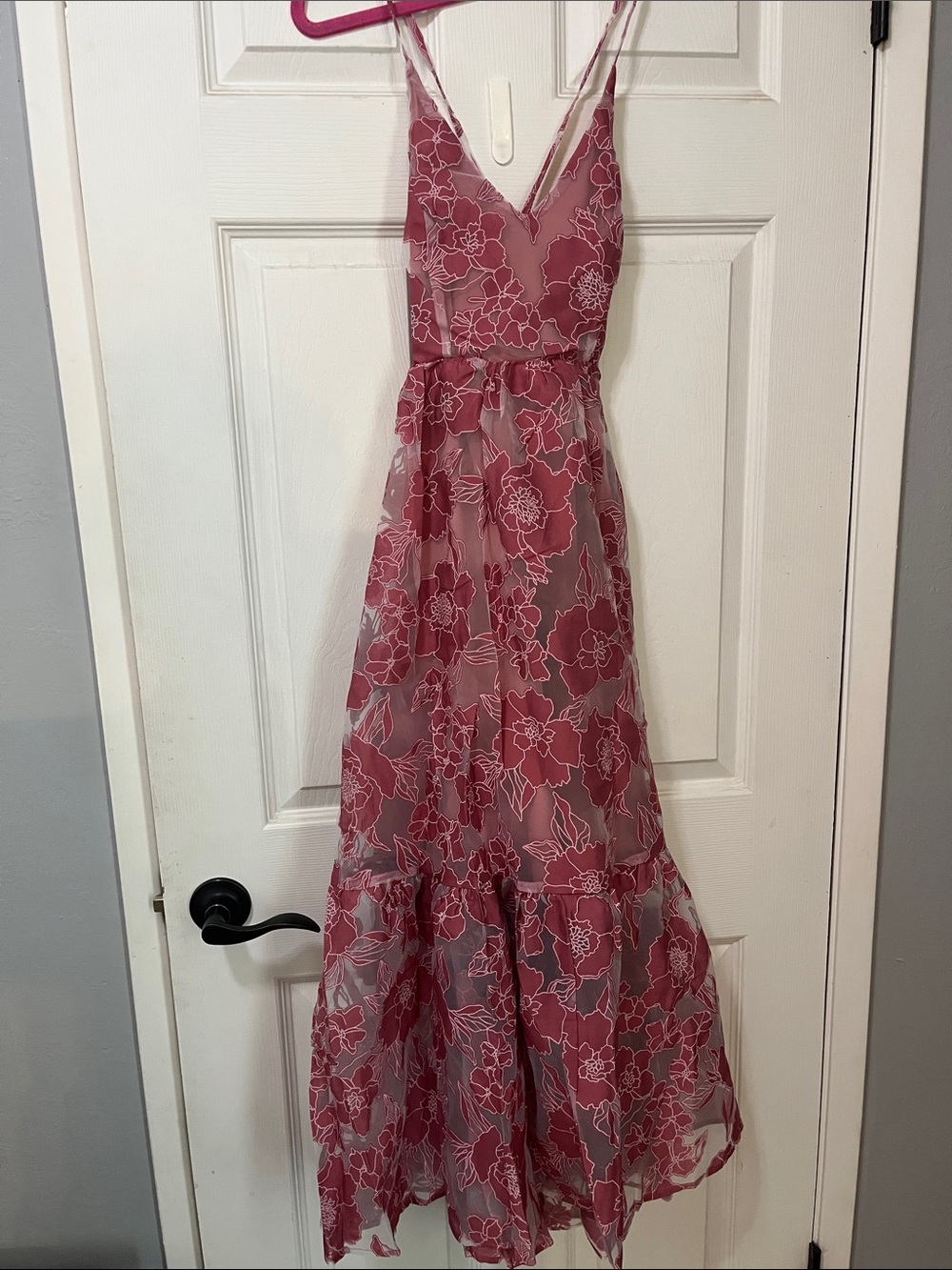 Lulu's Dusty Rose Floral Midi Dress